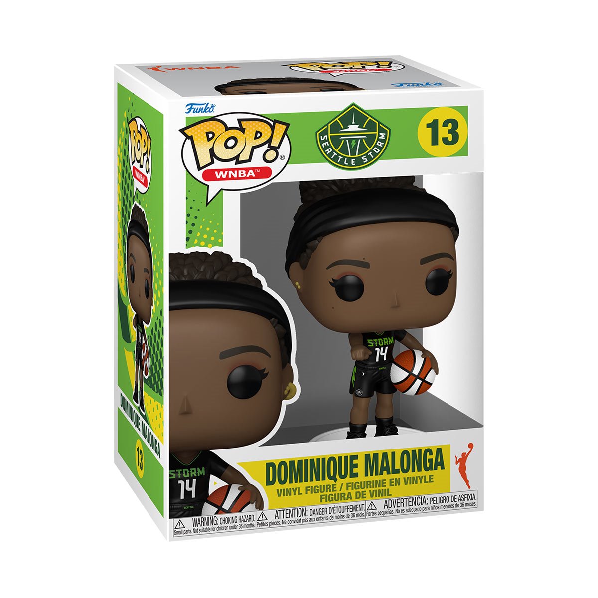 WNBA S3 - POP FUNKO VINYL FIGURE 13 DOMINIQUE MALONGA (SEATTLE STORM) 9CM