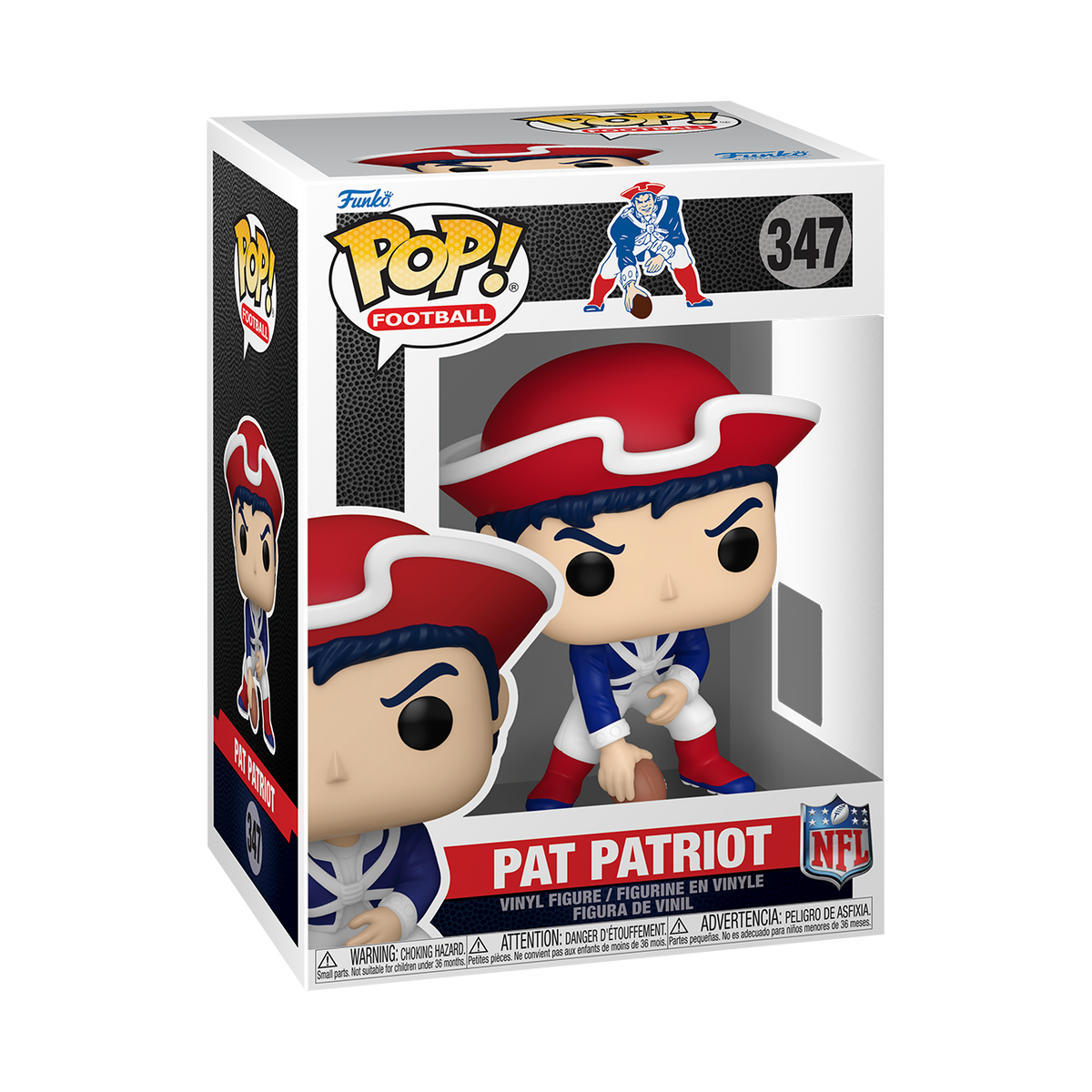 NFL MASCOTS (THROWBACK) - POP FUNKO VINYL FIGURE 347 PAT PATRIOT 9CM