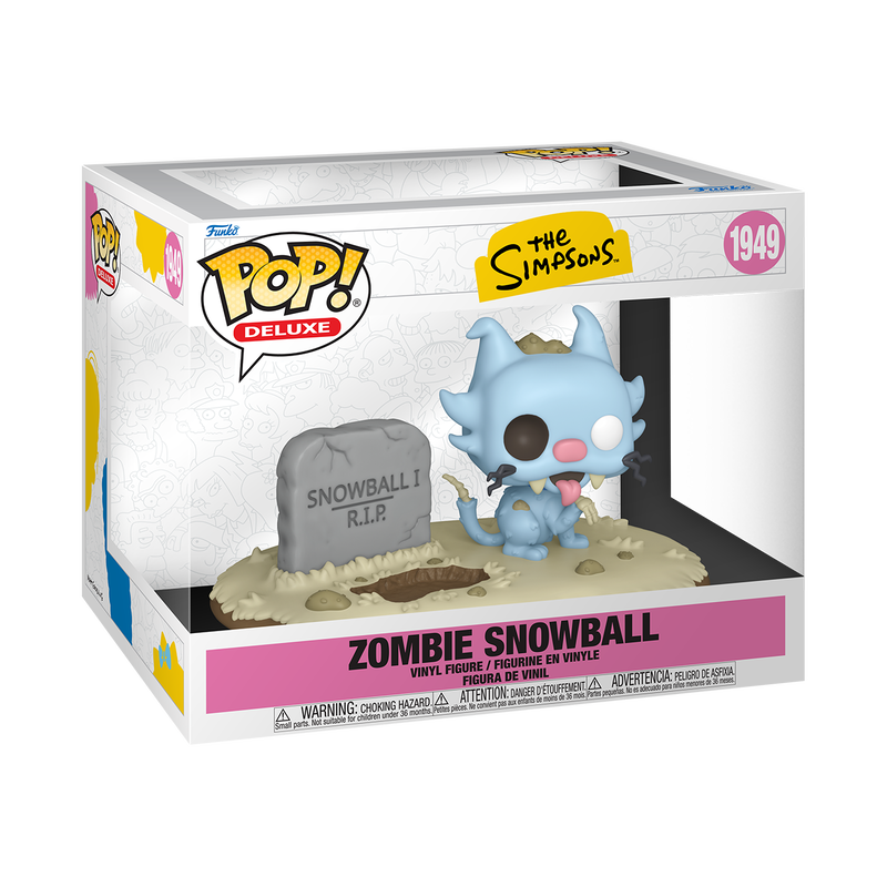 THE SIMPSONS S13 - POP FUNKO DELUXE VINYL FIGURE 1949 ZOMBIE SNOWBALL 15CM