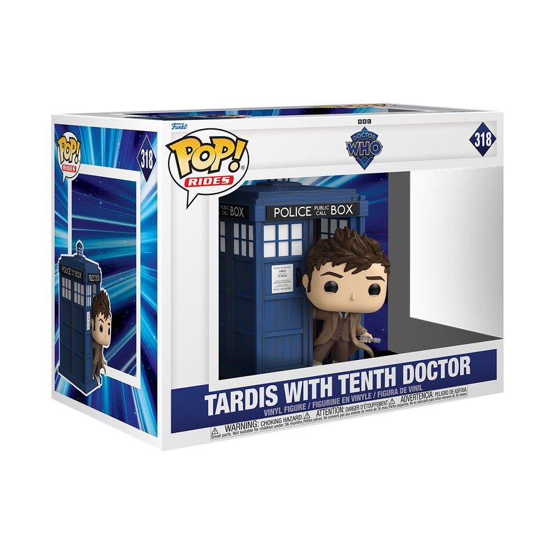 DOCTOR WHO S5 - POP FUNKO RIDE DELUXE VINYL FIGURE 318 TARDIS WITH TENTH DOCTOR 15CM