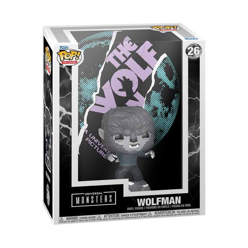 UNIVERSAL MONSTERS S6 - POP FUNKO VHS COVER VINYL FIGURE 26 WOLFMAN 9CM