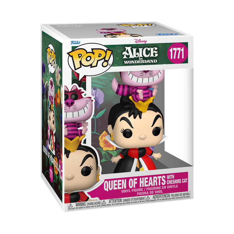 DISNEY: ALICE IN WONDERLAND S3 - POP FUNKO PREMIUM VINYL FIGURE 1771 QUEEN OF HEARTS WITH CHESHIRE CAT 9CM