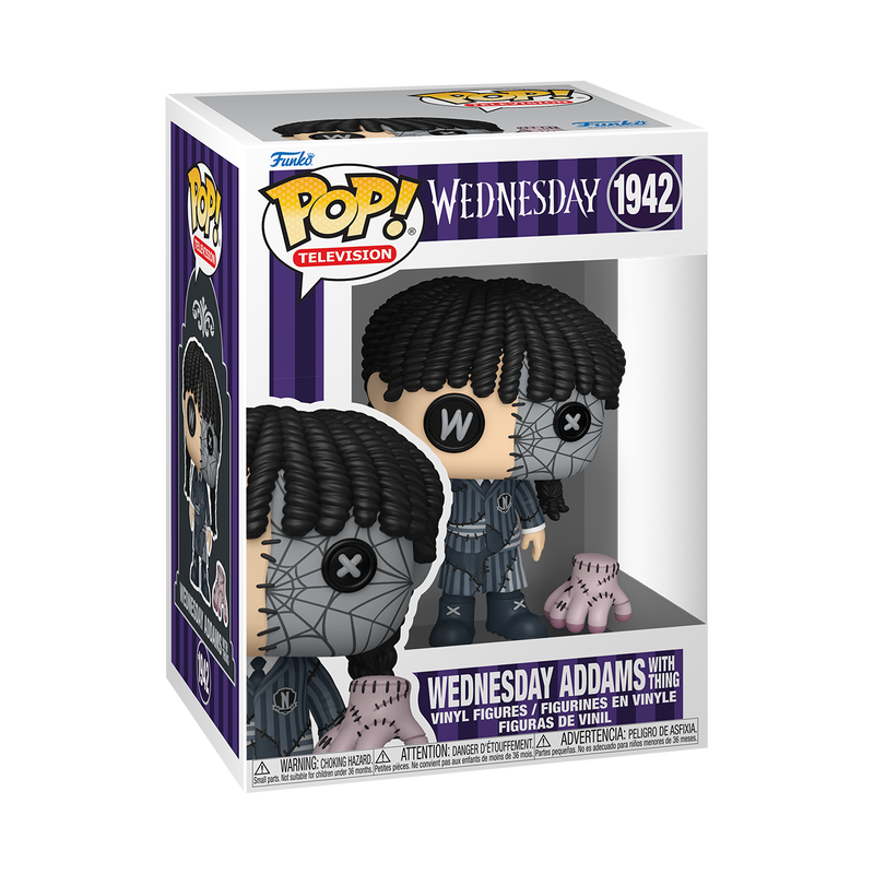 WEDNESDAY - POP FUNKO VINYL FIGURE 1942 WEDNESDAY ADDAMS WITH THING (PATCHWORK) 9CM