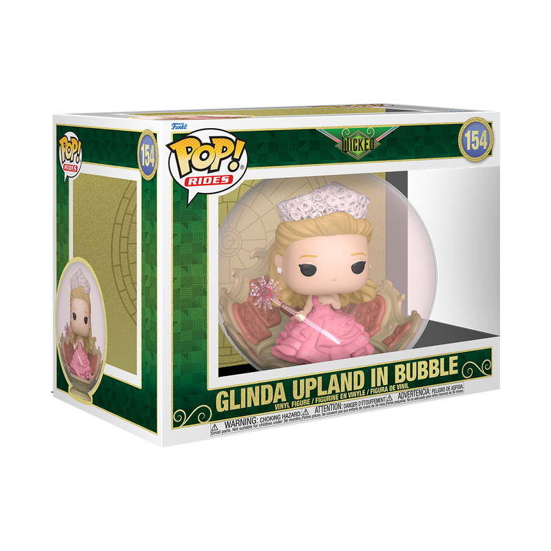 WICKED S2 - POP FUNKO RIDE VINYL FIGURE 154 GLINDA UPLAND IN BUBBLE 15CM