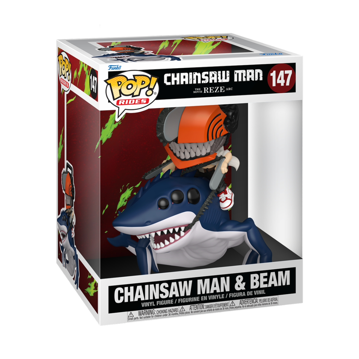 CHAINSAW MAN REZE - POP FUNKO RIDE DELUXE VINYL FIGURE 147 CHAINSAW MAN & BEAM 15CM