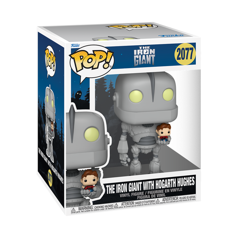 THE IRON GIANT - POP FUNKO SUPER VINYL FIGURE 2077 THE IRON GIANT WITH HOGARTH HUGHES 15CM