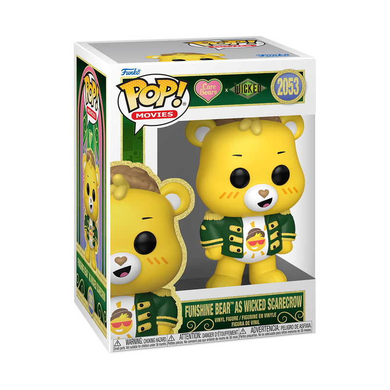 WICKED X CARE BEARS - POP FUNKO VINYL FIGURE 2053 FUNSHINE BEAR AS WICKED SCARECROW 9CM