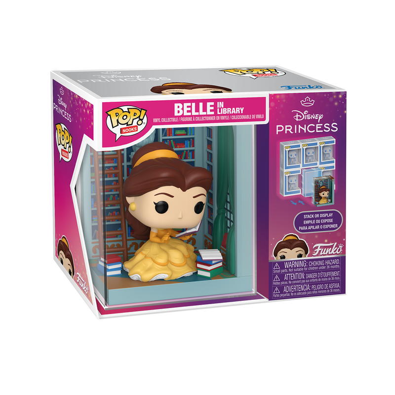 BEAUTY & THE BEAST S5 - POP FUNKO NOOK VINYL FIGURE - BELLE IN LIBRARY 9CM