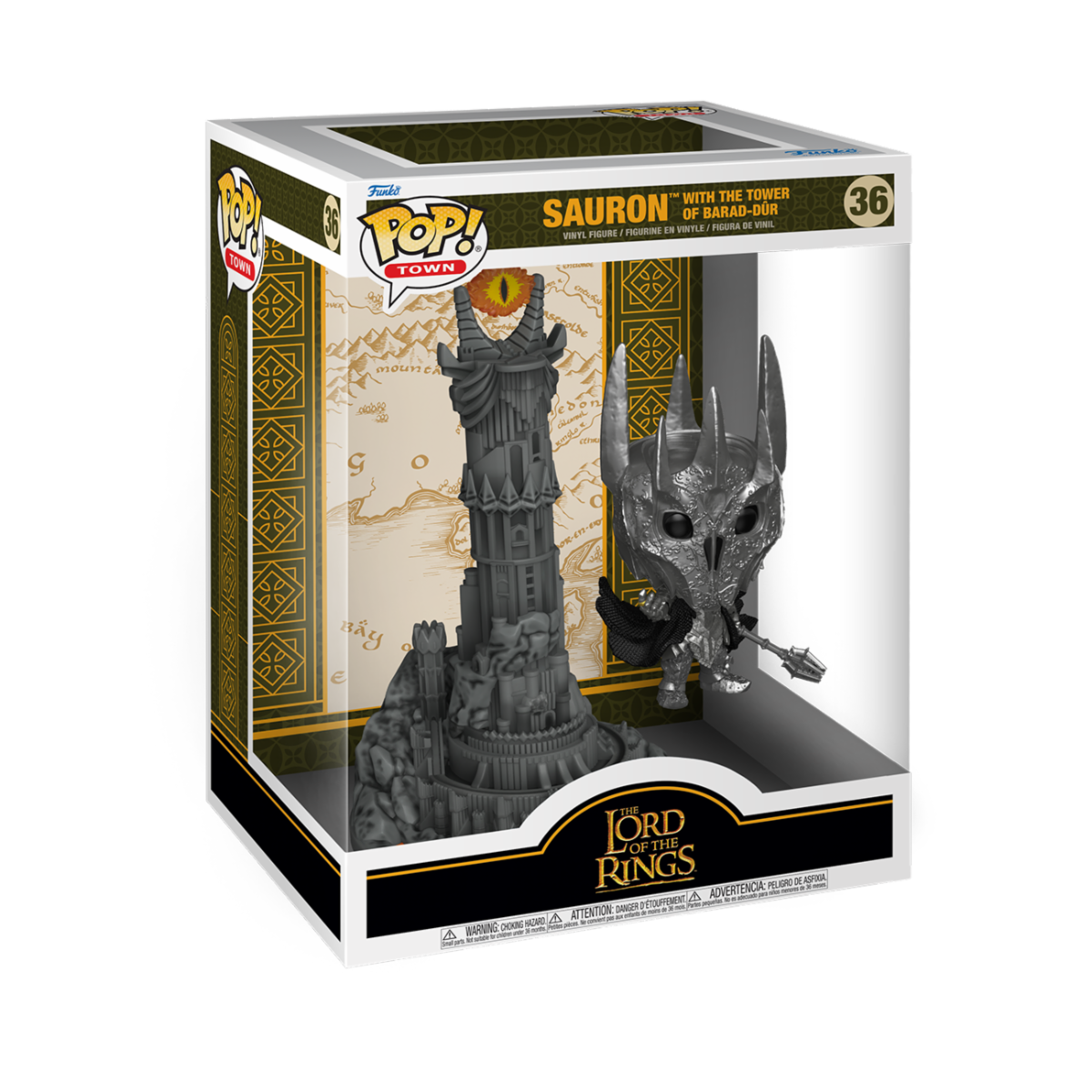 THE LORD OF THE RINGS S13 - POP FUNKO TOWN VINYL FIGURE 36 SAURON WITH THE TOWER OF BARAD-DUR (GW)