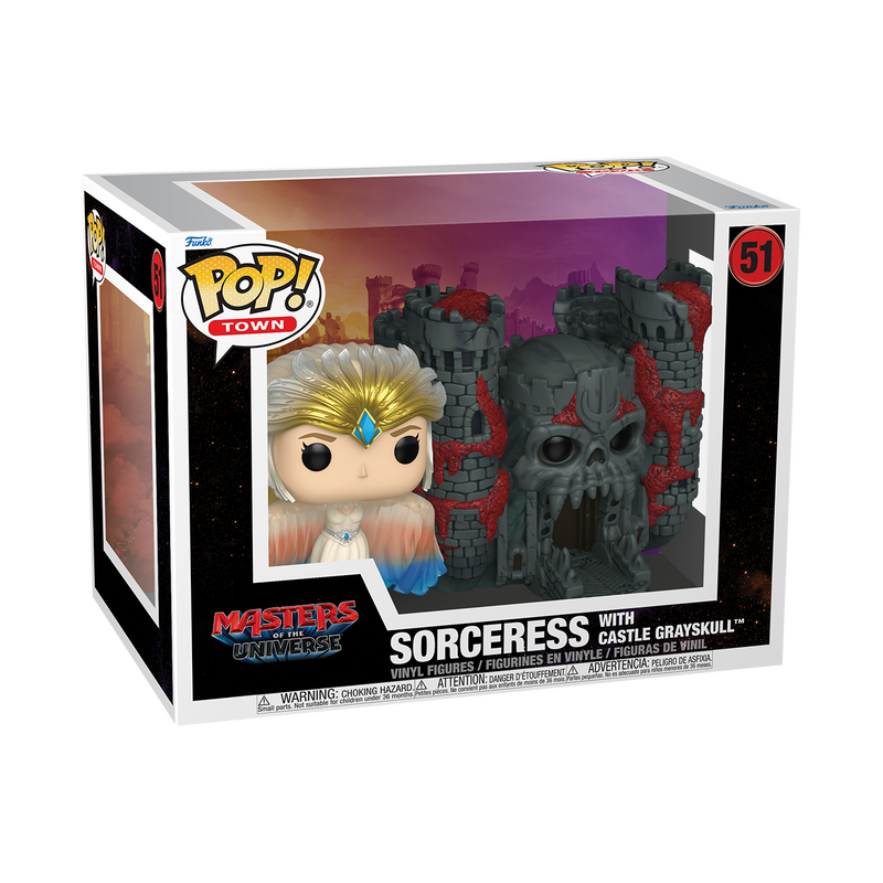 MASTERS OF THE UNIVERSE - POP FUNKO TOWN VINYL FIGURE 51 SORCERESS W/CASTLE GRAYSKULL (MOVIE 2026) 9CM