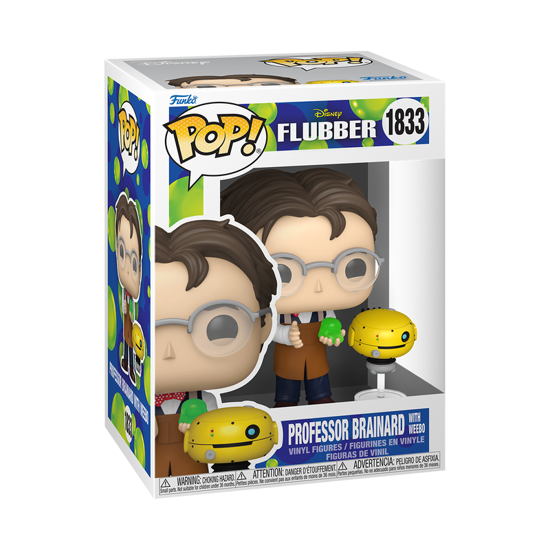 DISNEY: FLUBBER - POP FUNKO VINYL FIGURE 1833 PROFESSOR BRAINARD WITH WEEBO (ASSORTMENT 6PZ) 9CM