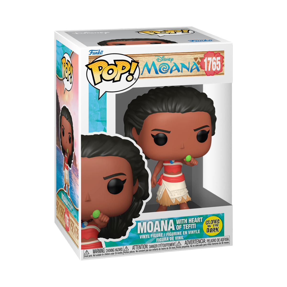 DISNEY: MOANA (OCEANIA) S3 - POP FUNKO VINYL FIGURE 1765 MOANA W/HEART OF TE FITI (GW) 9CM