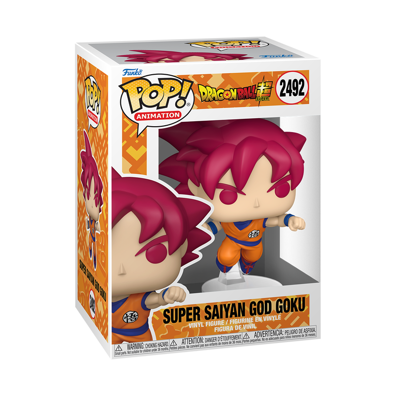 DRAGON BALL SUPER S9 - POP FUNKO VINYL FIGURE 2492 SUPER SAIYAN GOD GOKU (PUNCHING) 9CM