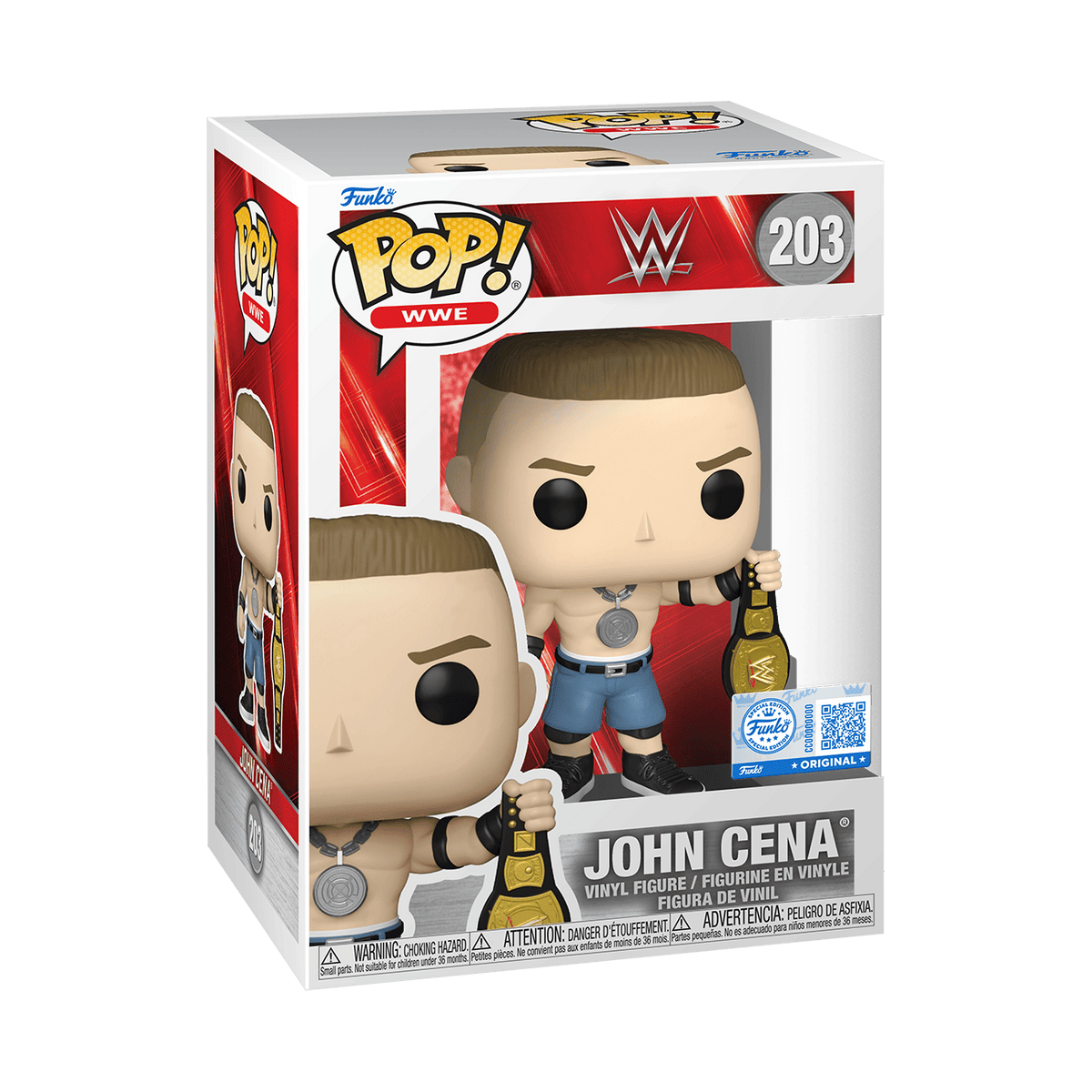 WWE S29 - POP FUNKO VINYL FIGURE - JOHN CENA W/SPINNER BELT 9CM FUNSIDE EXCL