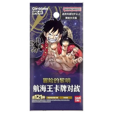 Romance Dawn Booster Display, Vorderseite eines einzelnen chinesischen Booster Packs mit Monkey D. Luffy