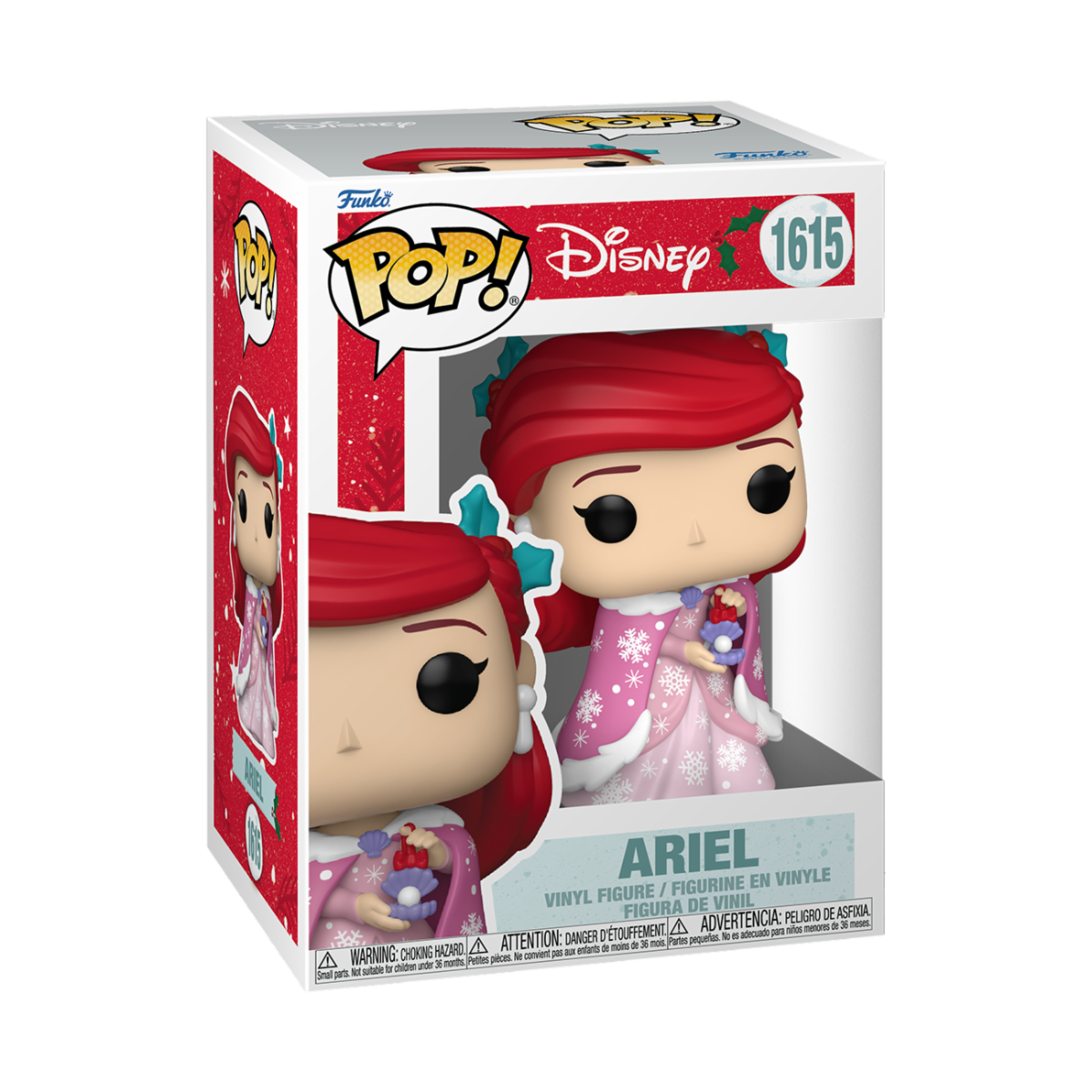 DISNEY: PRINCESS HOLIDAY - POP FUNKO VINYL FIGURE 1615 ARIEL 9CM