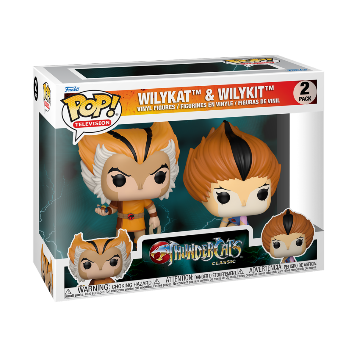 THUNDERCATS - POP FUNKO VINYL FIGURE 2-PACK - WILYKAT/WILYKIT 2PK 9CM