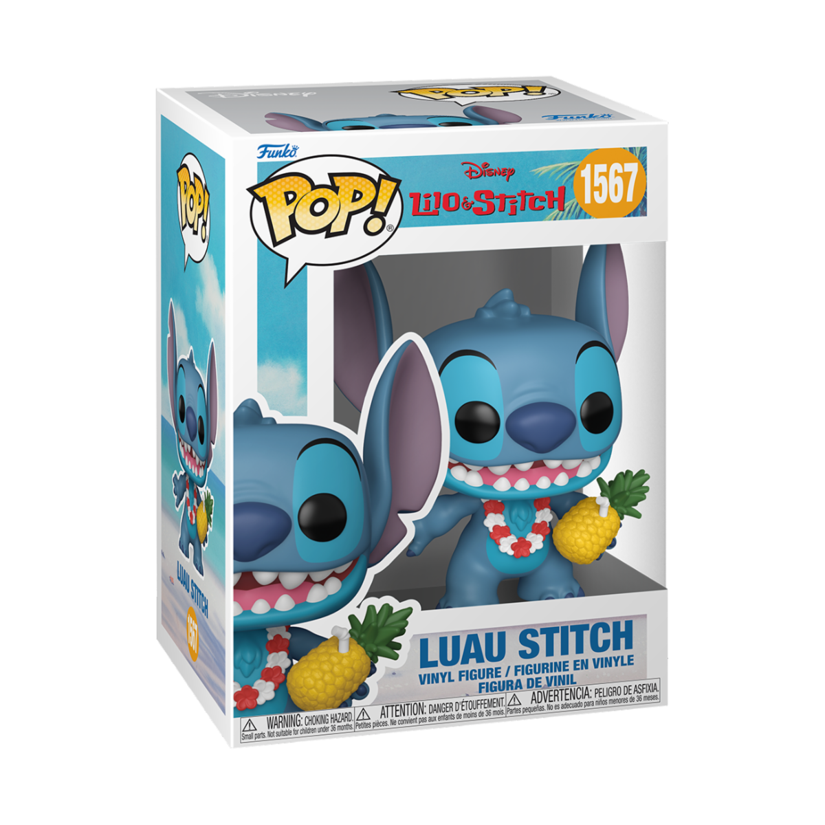 DISNEY: LILO & STITCH - POP FUNKO VINYL FIGURE 1568 LUAU STITCH 9CM