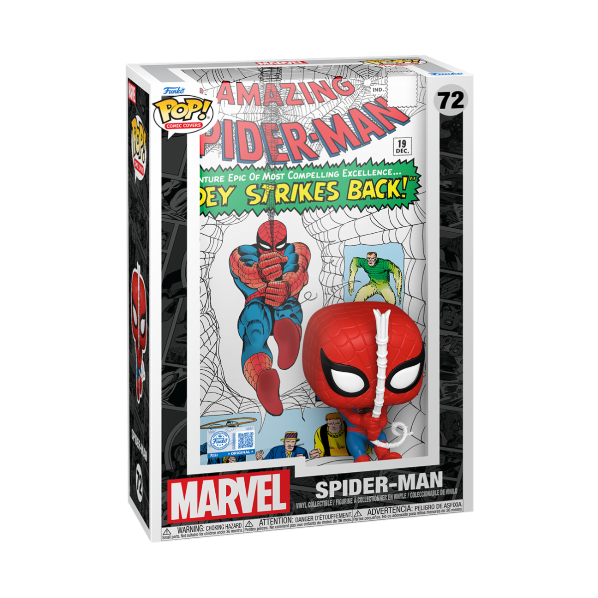 MARVEL: AMAZING SPIDER-MAN - POP FUNKO COMIC COVER VINYL FIGURE 72 AMAZING SPIDER-MAN VOL.1 #19 9CM