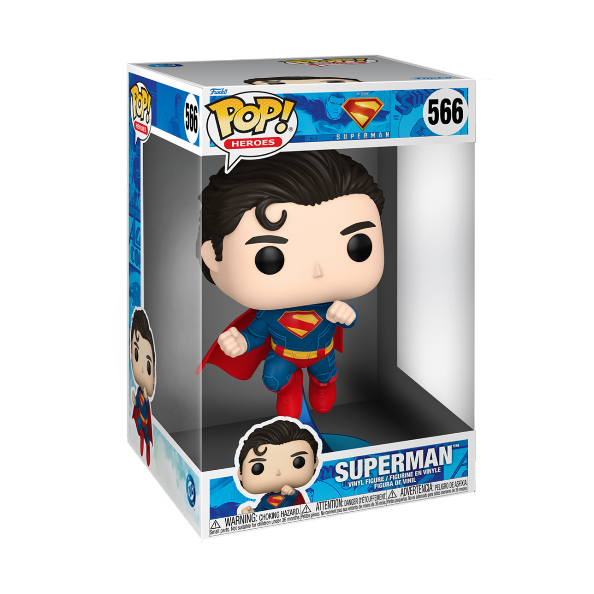 DC COMICS: SUPERMAN (2025) - POP FUNKO JUMBO VINYL FIGURE 566 SUPERMAN 25CM